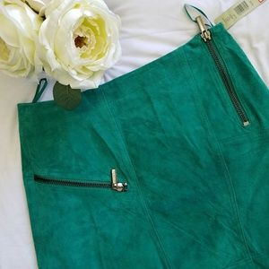 Ideology Suede Green Skirt